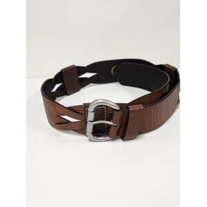 1969 Gap Jeans Wide Genuine Leather & Canvas Brown Western, Boho Belt, Size Med